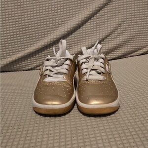 Puma Kids Gold and White Sneakers